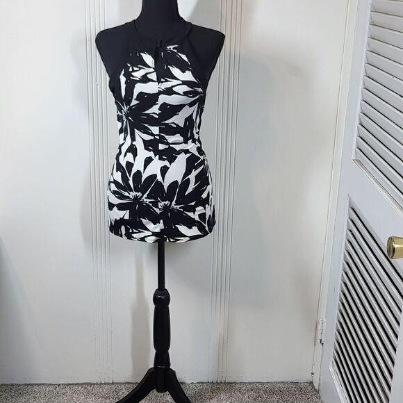 Banana Republic Women's Black & White Halter Top - Picture 1 of 7